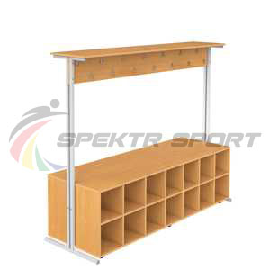 Купить Вешалка напольная двухсторонняя с тумбой для обуви на 28 мест в Киржаче 