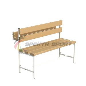 Купить Скамейка для раздевалок со спинкой и лотком (разборная) 1500 мм в Киржаче 
