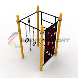 Купить Детский воркаут комплекс с канатом, кольцами, скалодромом и шведской стенкой в Киржаче 