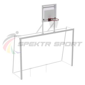 Купить Ворота мини-футбольные с баскетбольным щитом из оргстекла и кольцом в Киржаче 