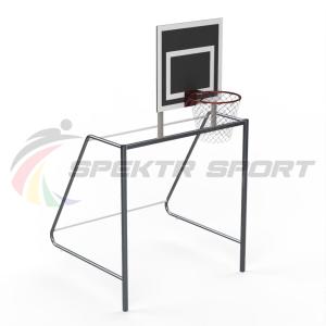 Купить Ворота мини-футбольные детские с баскетбольным щитом из фанеры и кольцом в Киржаче 