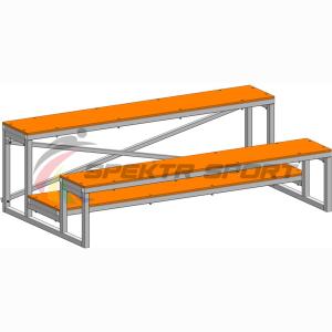 Купить Трибуна мобильная 2 ряда сиденья из фанеры в Киржаче 