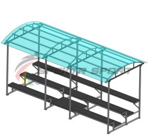 Купить Трибуна для зрителей 3 ряда на 26 мест с навесом (лавки - фанера) в Киржаче 