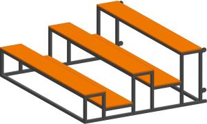 Купить Трибуна мобильная 3 ряда сиденья из фанеры на 15 мест в Киржаче 
